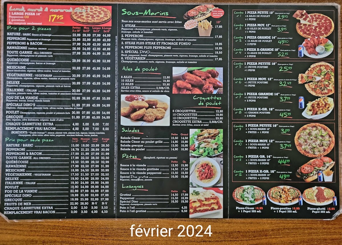 Menu Restaurant Dino Rawdon-1